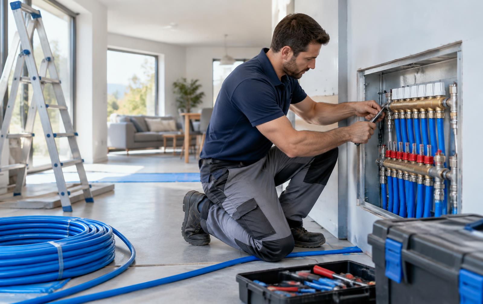 Artisan Ouvray travaux&services en intervention de plomberie dans une maison rénovée